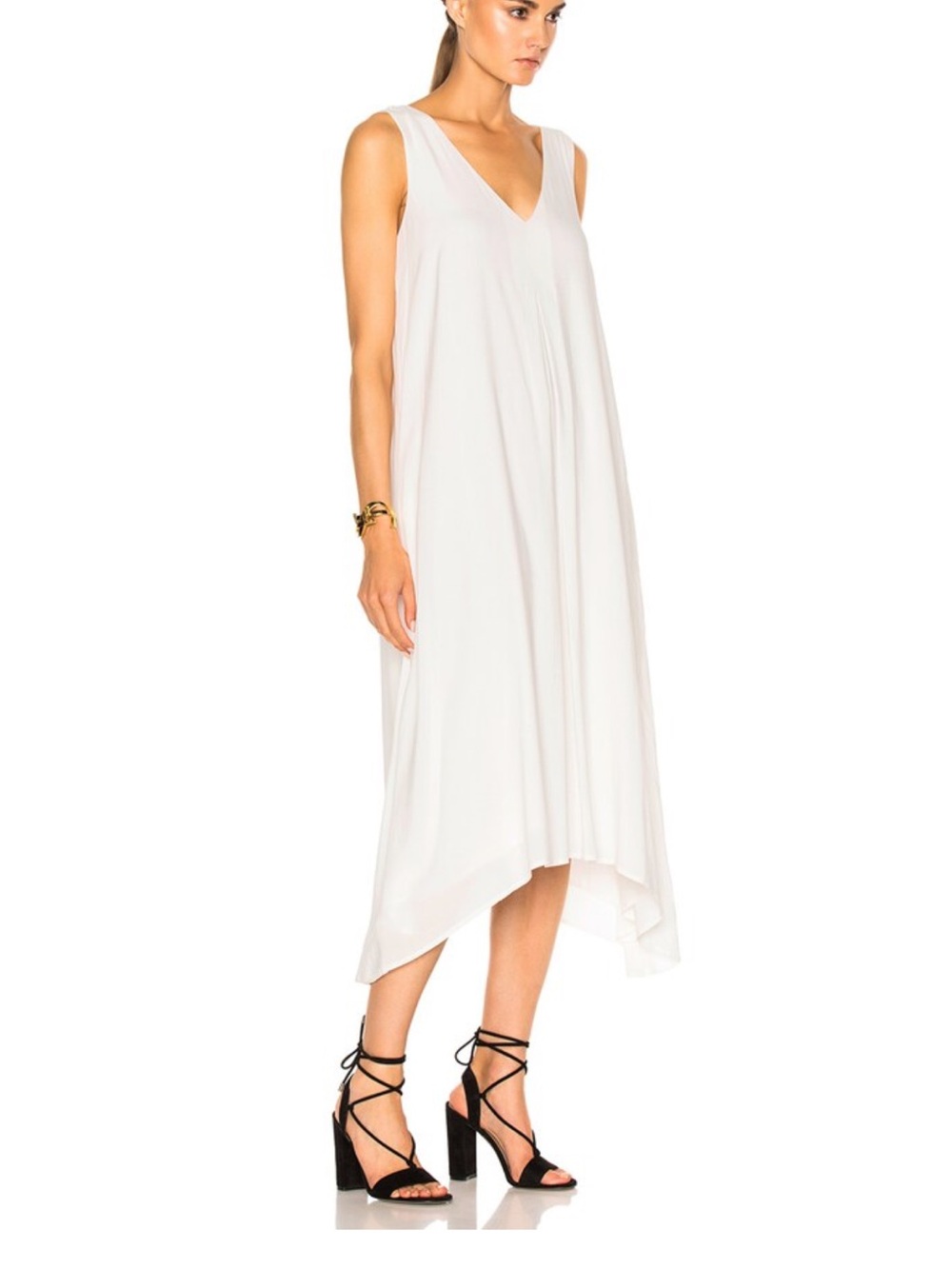 James Perse Los Angeles Double V Dress In Black